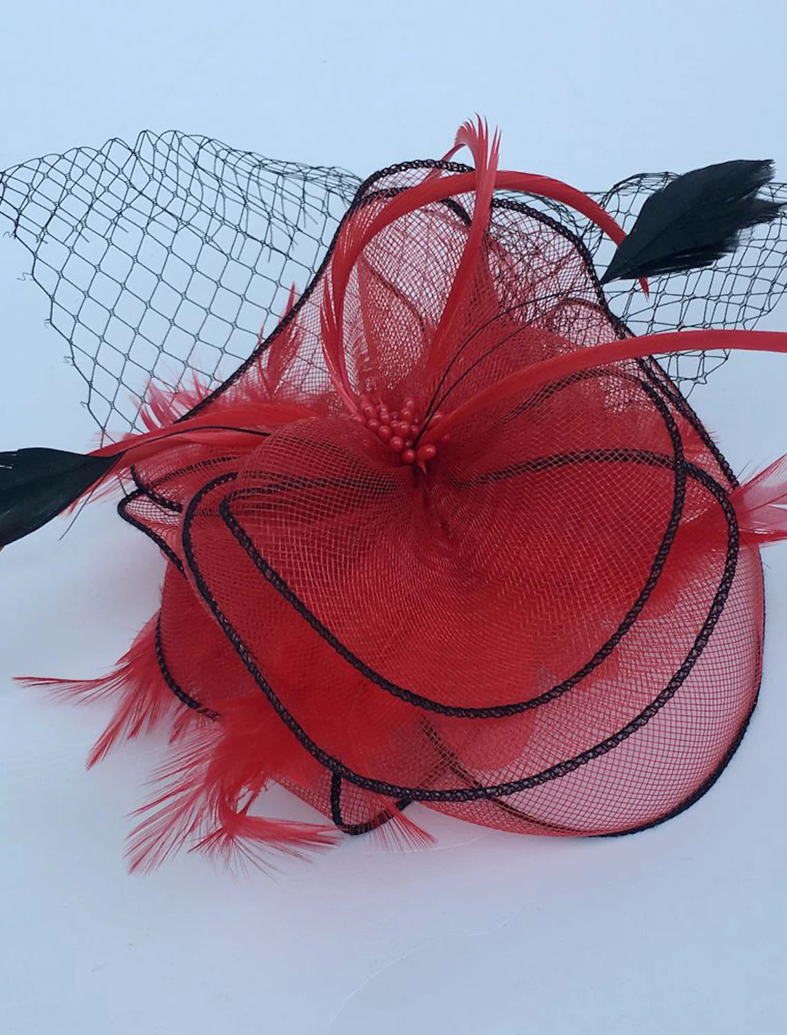 Wholesale Feather / Net Fascinators Kentucky Derby Hat / Headwear / Birdcage Veils with Floral 1PC Wedding / Special Occasion / Tea Party Headpiece