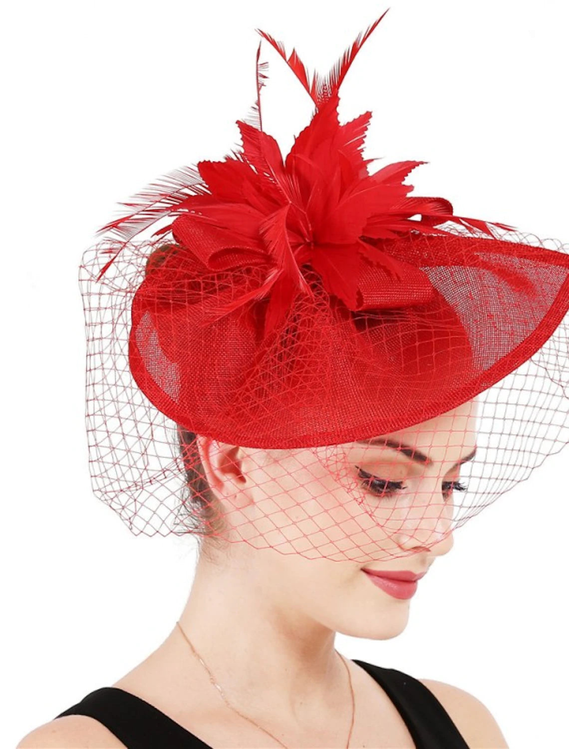 Wholesale Fascinators Hats Headpiece Sinamay Formal Kentucky Derby Horse Race Ladies Day Church Elegant Lady British With Feather Tulle Headpiece Headwear