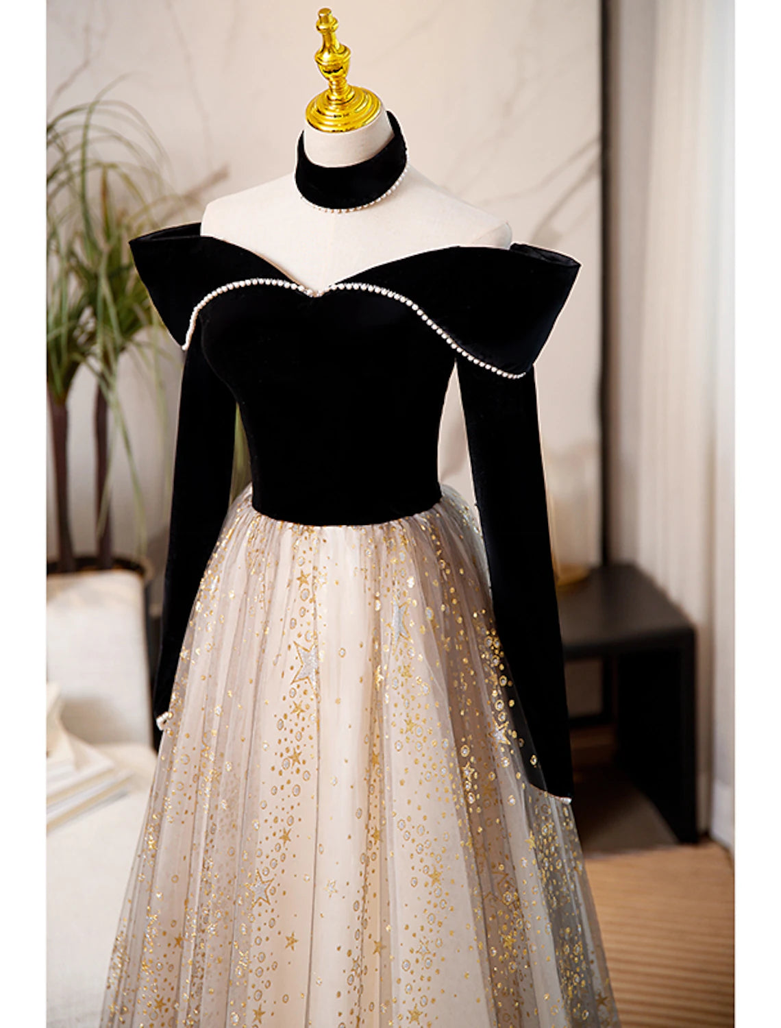 Wholesale  A-Line Prom Dresses Sparkle & Shine Dress Engagement Birthday Floor Length Long Sleeve Sweetheart Tulle with Sequin