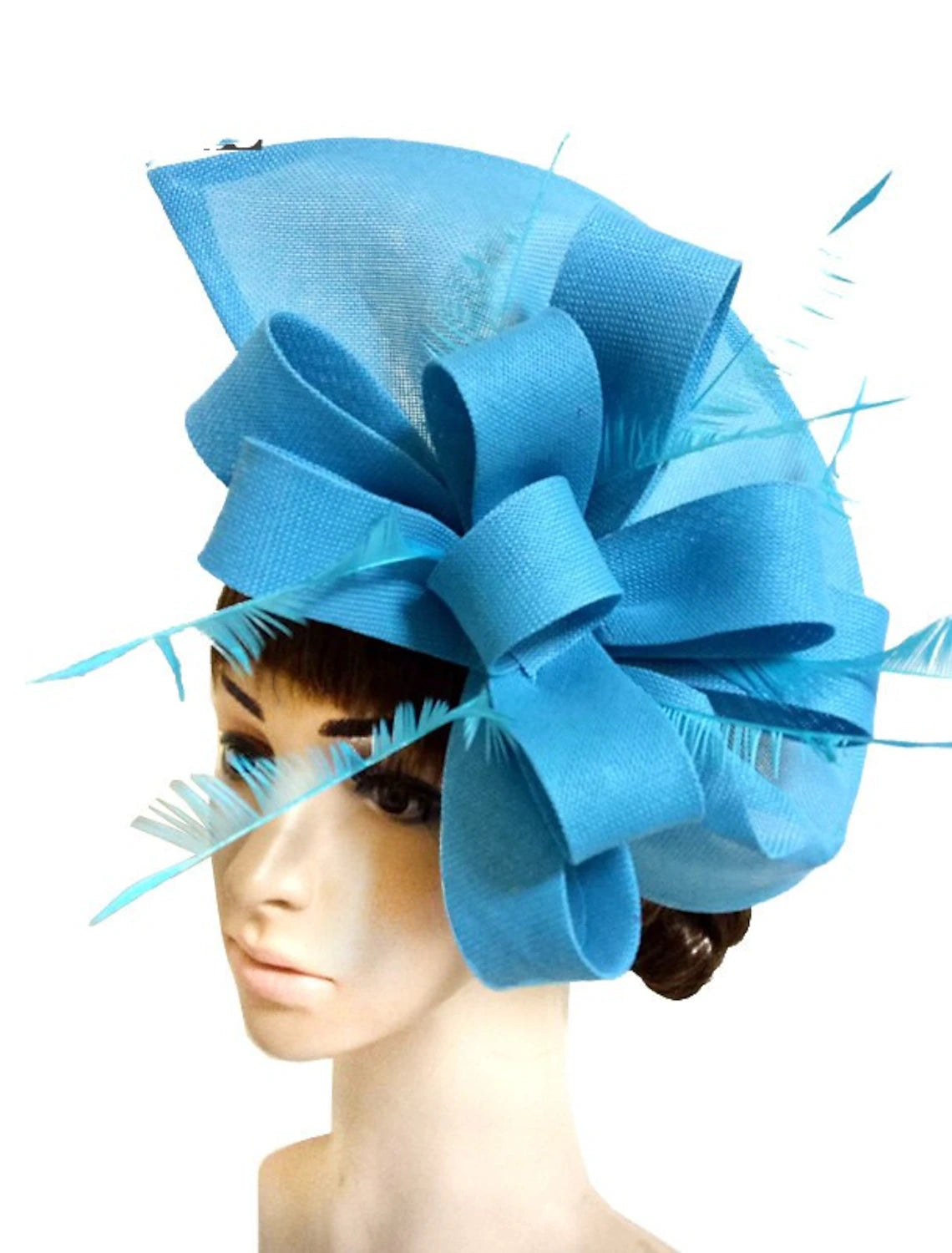 Wholesale Fascinators Faux Linen Kentucky Derby Horse Race Cocktail Royal Astcot Retro Elegant With Feather Bowknot Headpiece Headwear