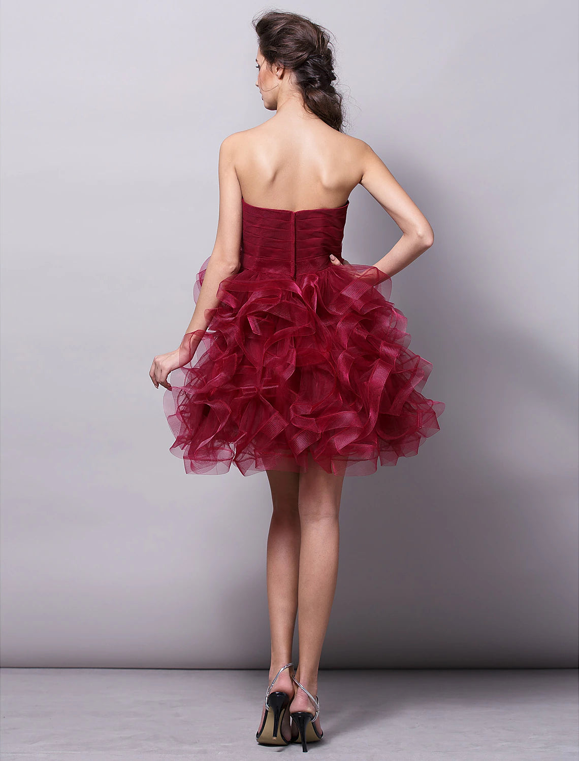 Wholesale Ball Gown Hot Homecoming Cocktail Party Valentine's Day Dress Strapless Sleeveless Short / Mini Tulle with Ruched
