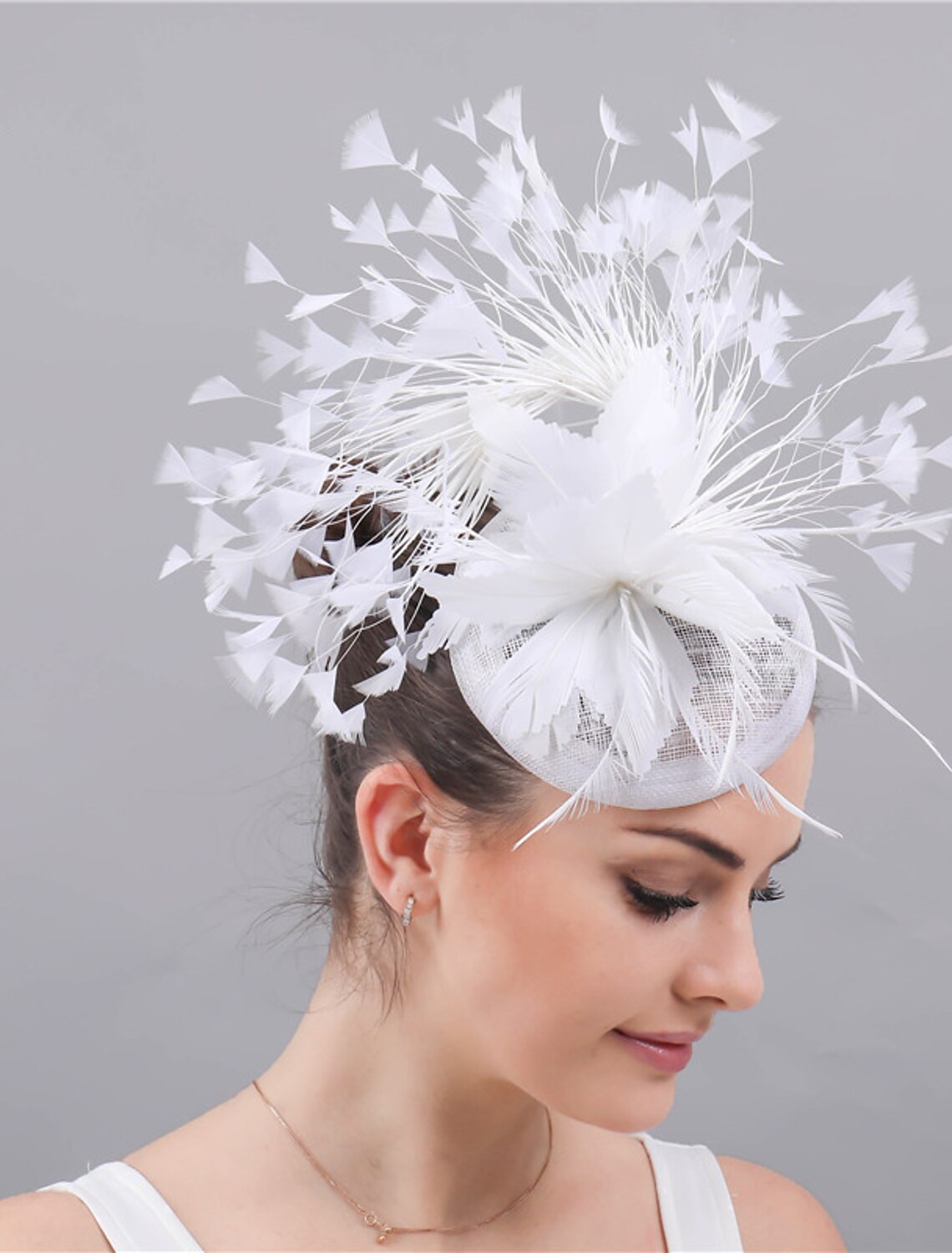 Wholesale Fascinators Sinamay Wedding Kentucky Derby Cocktail Fashion Wedding With Feather Headpiece Headwear