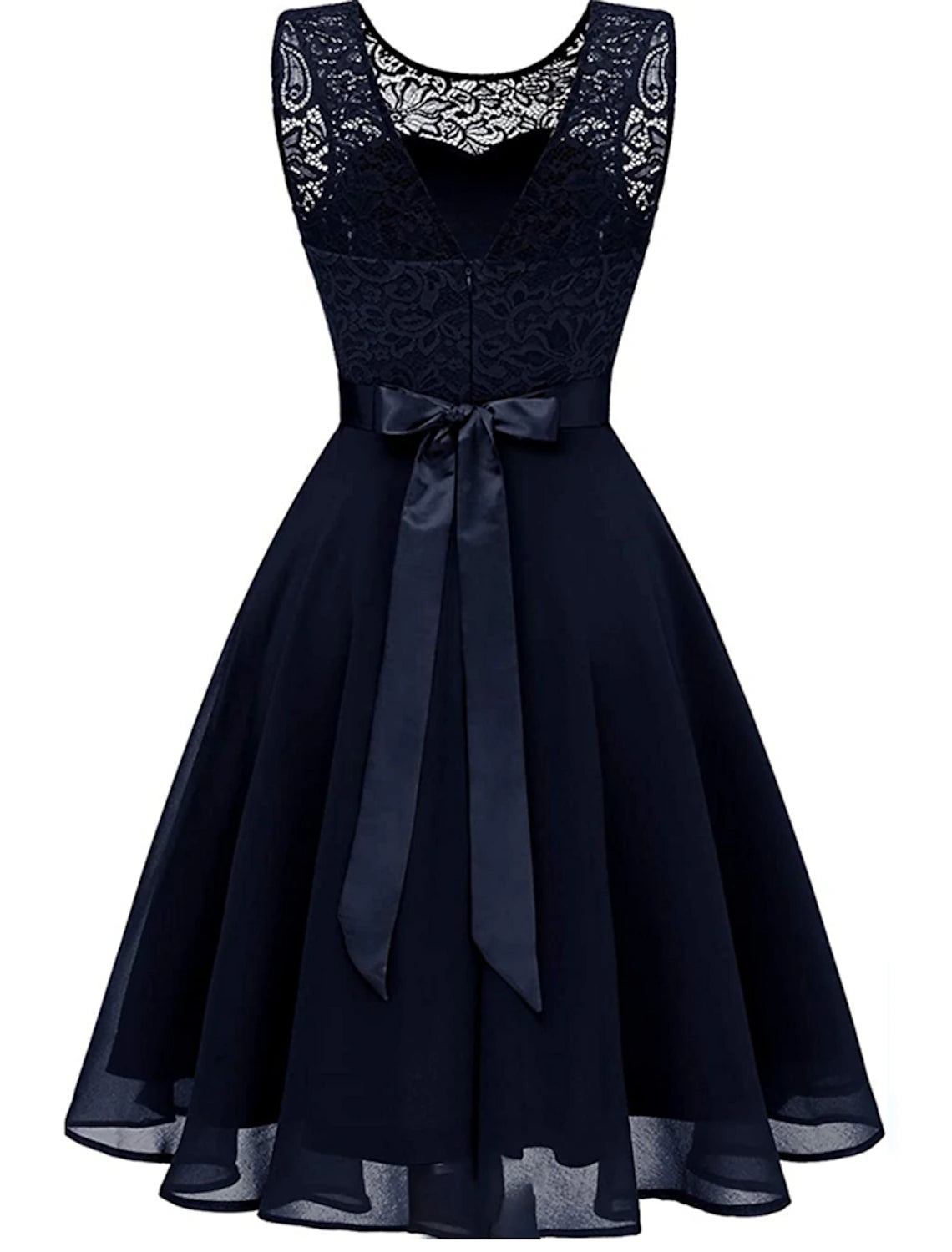 Wholesale Women‘s Party Dress Lace Dress Knee Length Dress Pink Red Wine Dark Blue Red White Black Sleeveless Pure Color Lace Spring Summer Crew Neck Elegant