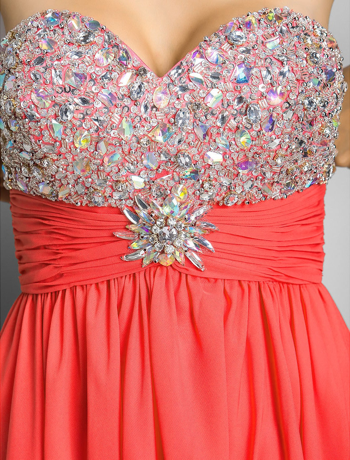 Wholesale  A-Line Cute Dress Wedding Guest Cocktail Party Short / Mini Sleeveless Sweetheart Pink Dress Chiffon with Ruched Crystals Beading