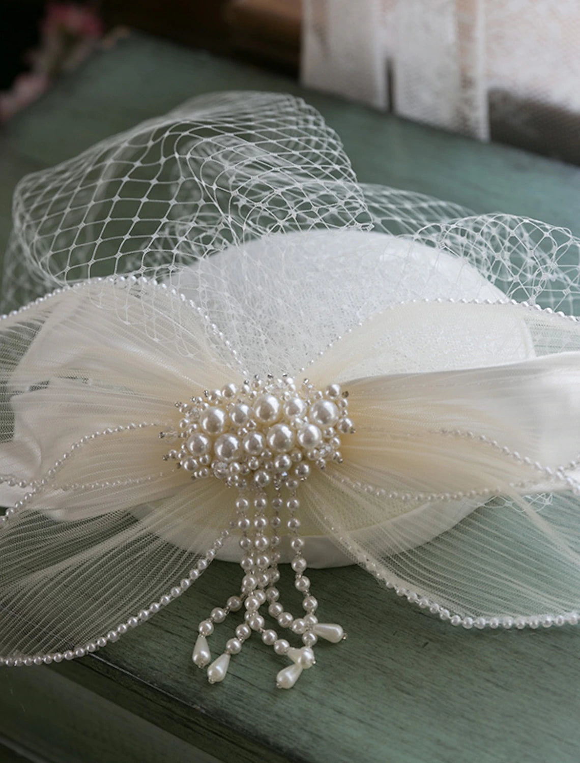 Wholesale Fascinators Kentucky Derby Hat Lace Bucket Hat Horse Race Ladies Day Melbourne Cup Elegant Lace With Imitation Pearl Bow(s) Headpiece Headwear