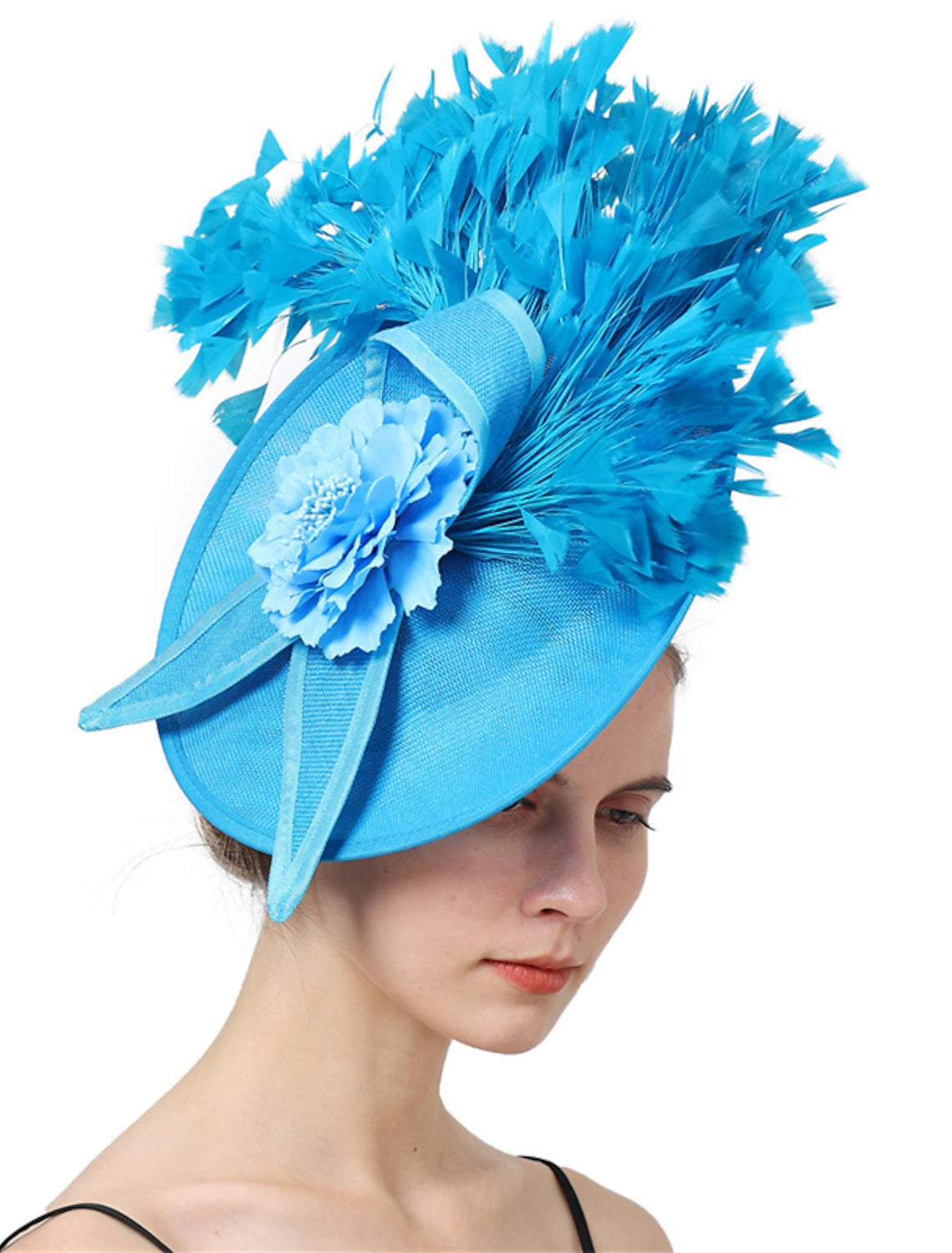 Wholesale Fascinators Sinamay Wedding Kentucky Derby Cocktail Retro Bridal With Feather Floral Headpiece Headwear