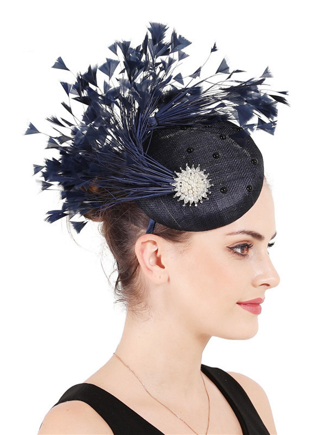 Wholesale Fascinators Hats Headpiece Flax Formal Kentucky Derby Horse Race Ladies Day Cocktail Fashion Glam Elegant With Feather Headpiece Headwear