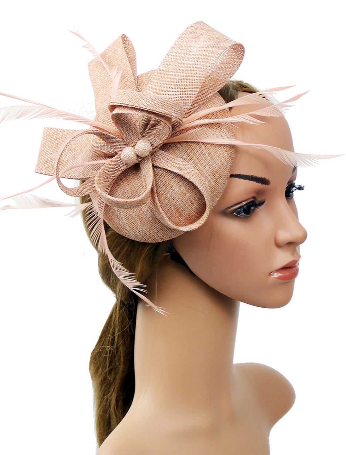 Wholesale Fascinators Kentucky Derby Hat Headwear Polyester / Polyamide Bucket Hat Pillbox Hat Holiday Melbourne Cup Cocktail Royal Astcot With Feather Appliques Headpiece Headwear