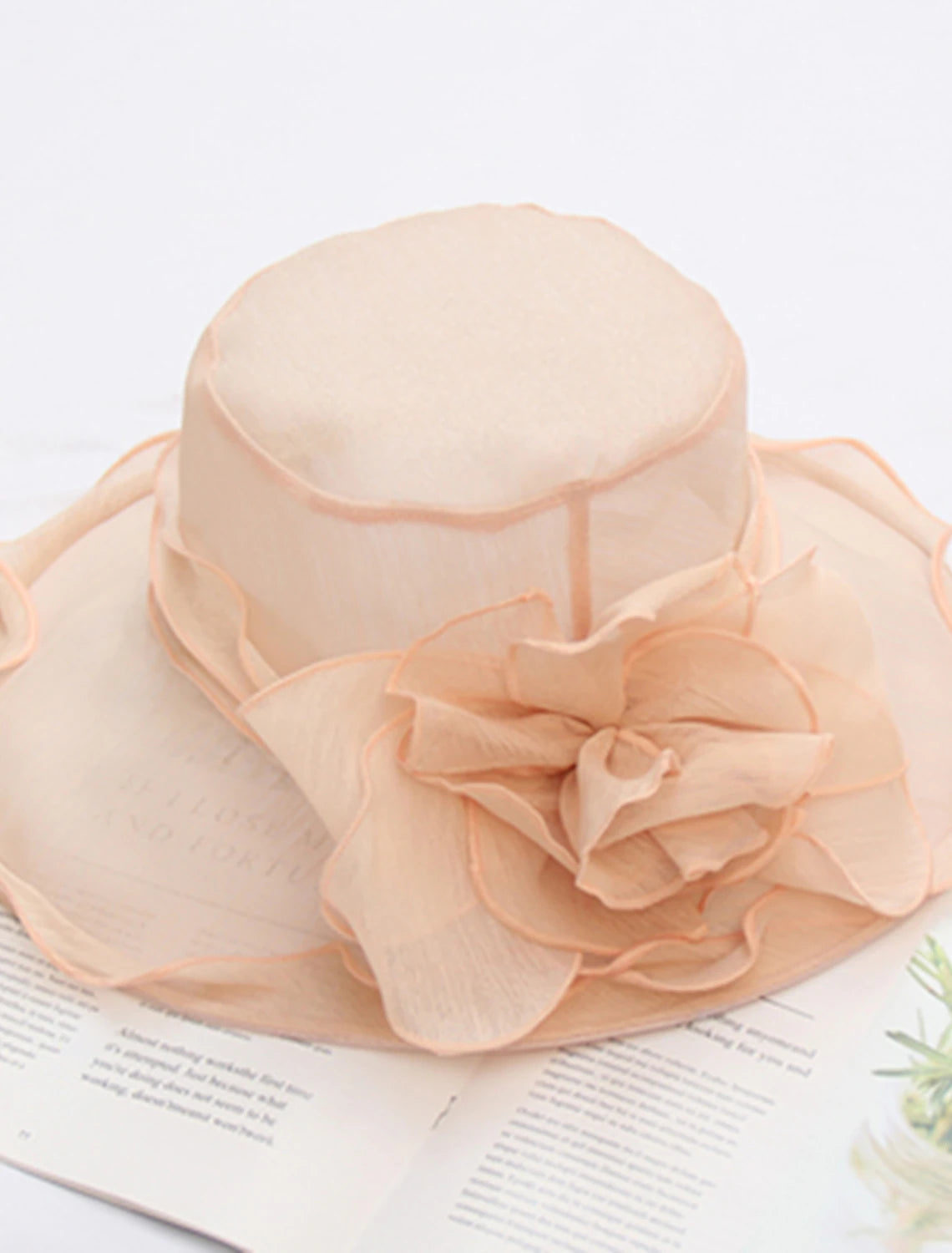 Wholesale Hats Organza Sun Hat Tea Party Kentucky Derby Melbourne Cup Wedding With Appliques Headpiece Headwear