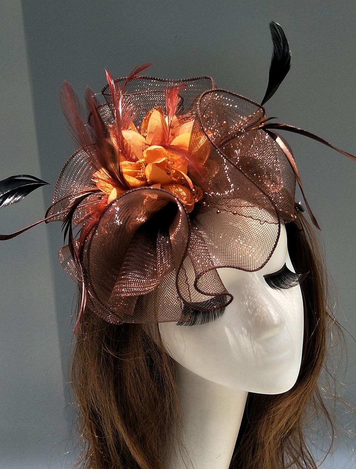 Wholesale Feather / Net Fascinators Kentucky Derby Hat/ Headpiece with Feather / Floral / Flower 1PC Wedding / Special Occasion / Tea Party Headpiece