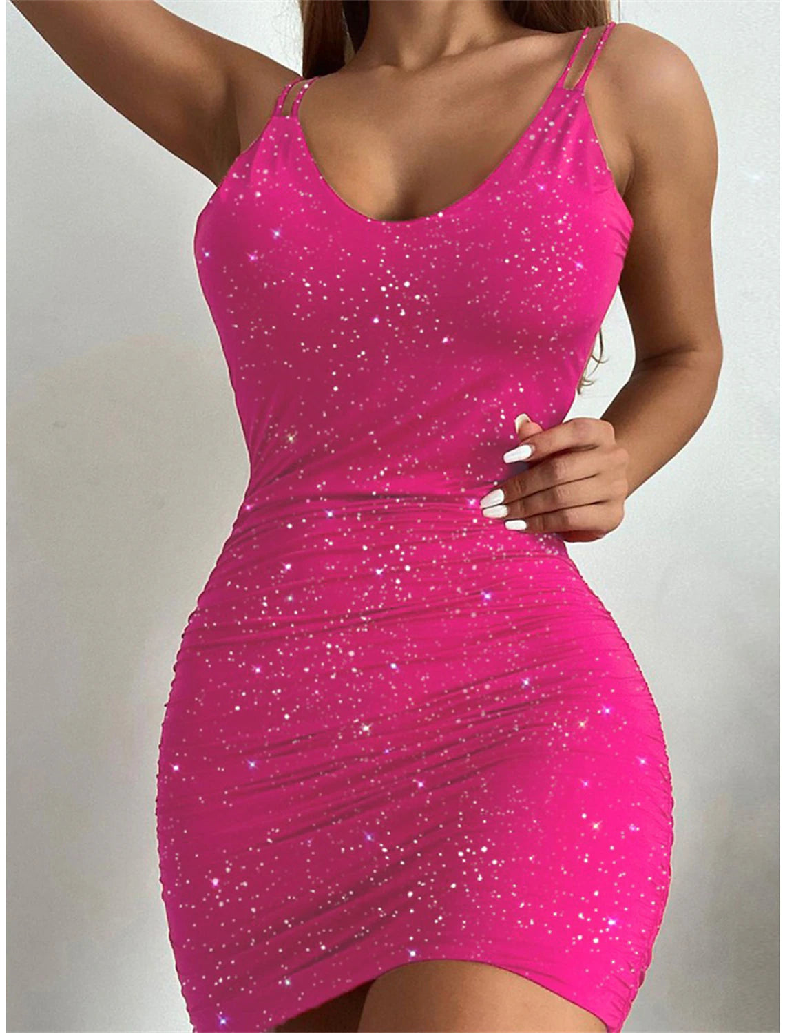 Wholesale Women's Party Dress New Year's Eve Dress Homecoming Dress Bodycon Mini Dress Black Red Blue Sleeveless Backless Summer Spring Spaghetti Strap Party