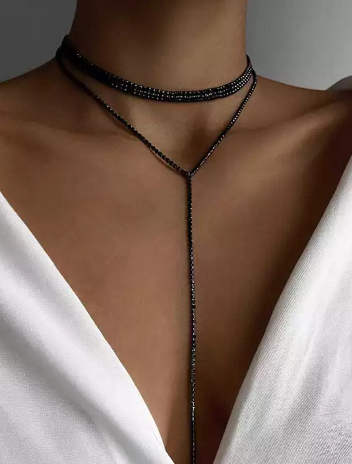 Wholesale Fine Jewelry Clear Rhinestones Women's Fashion Modern Geometrical Wedding Geometric Necklace For Wedding Engagement