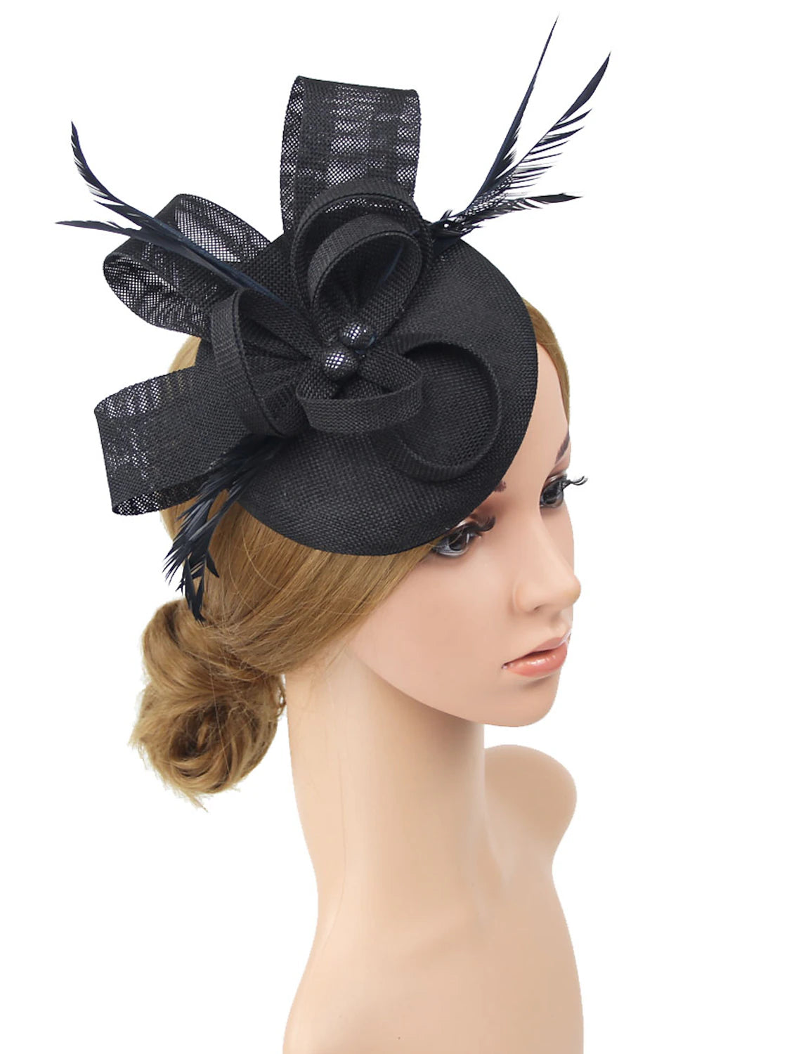 Wholesale Fascinators Kentucky Derby Hat Headwear Polyester / Polyamide Bucket Hat Pillbox Hat Holiday Melbourne Cup Cocktail Royal Astcot With Feather Appliques Headpiece Headwear