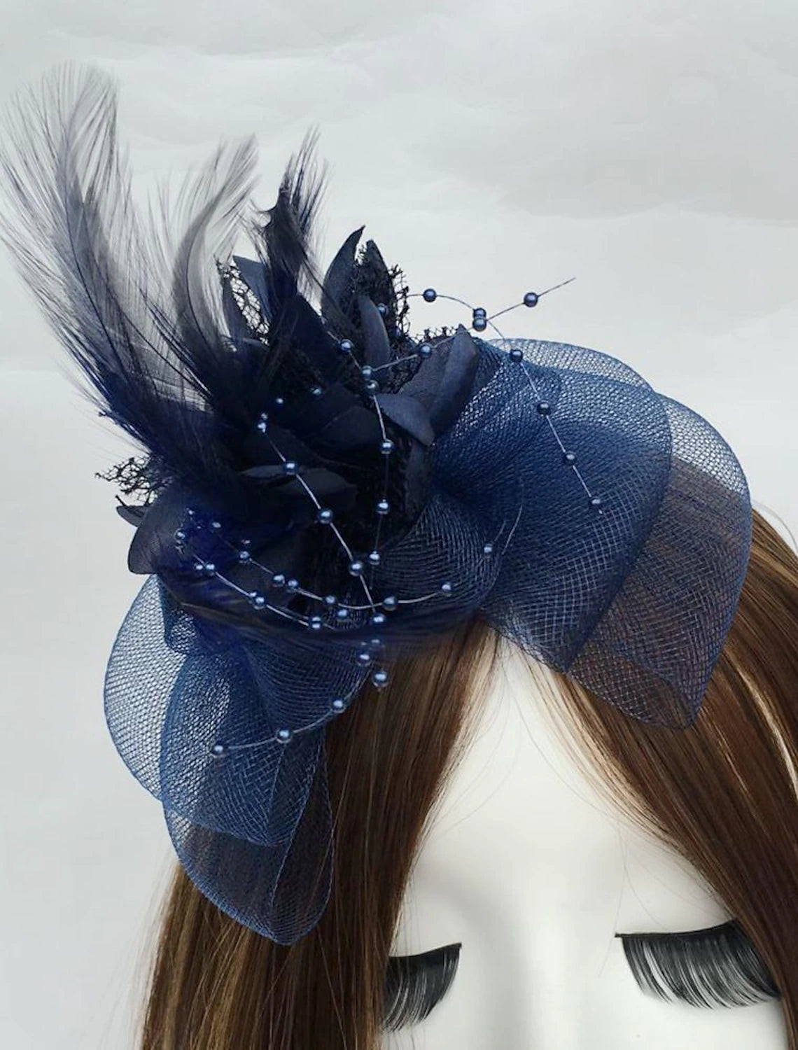 Wholesale Feather / Net Fascinators Kentucky Derby Hat / Flowers with 1 Piece Wedding / Party / Evening / Horse Race Headpiece