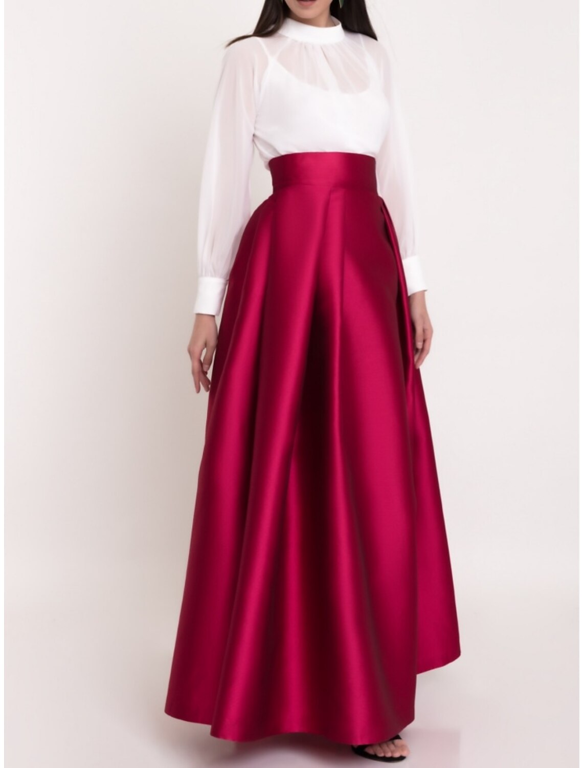 Wholesale A-Line Mother of the Bride Dress Wedding Guest Elegant Jewel Neck Ankle Length Satin Long Sleeve with Ruching