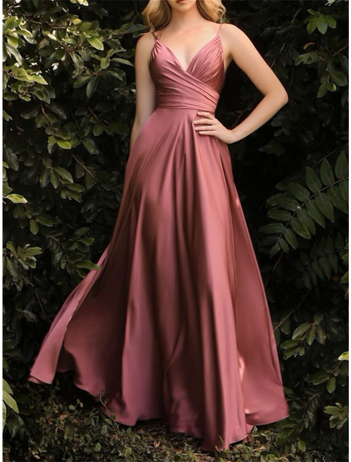 Wholesale Mermaid / Trumpet Bridesmaid Dress One Shoulder Sleeveless Pink Floor Length Chiffon with Split Front / Ruching