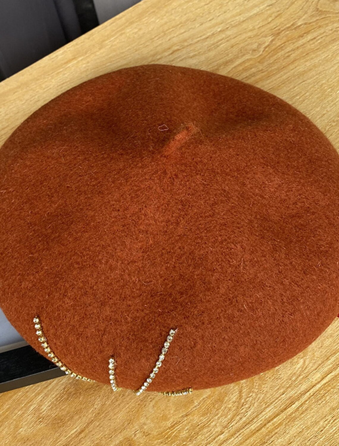 Wholesale Hats Poly / Cotton Blend Beret Hat Casual Holiday Retro Sweet With Pure Color Trim Headpiece Headwear