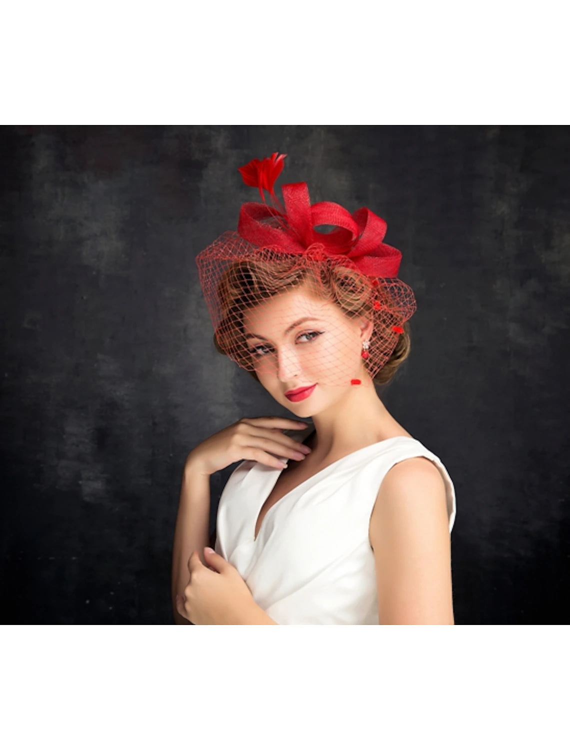 Wholesale Tulle / Feather Fascinators with 1 Piece Special Occasion / Tea Party / Valentine's Day Headpiece