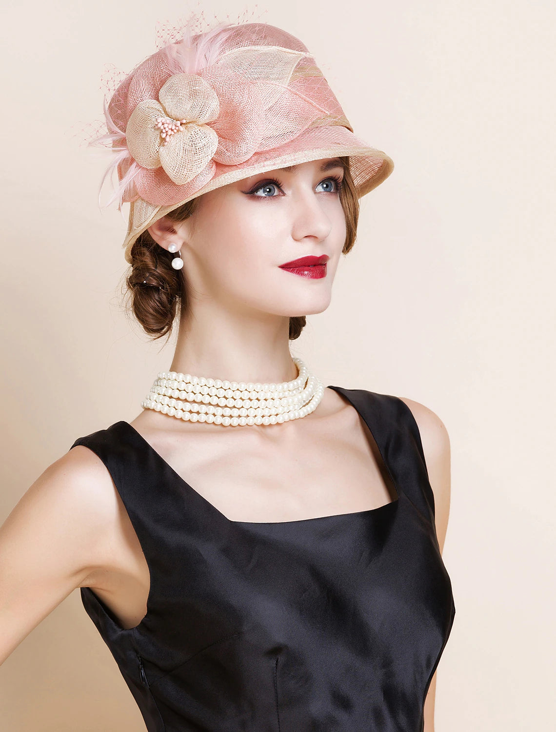 Wholesale Fascinators Hats 100% Linen Bucket Hat Melbourne Cup Elegant Romantic Wedding With Feather Headpiece Headwear