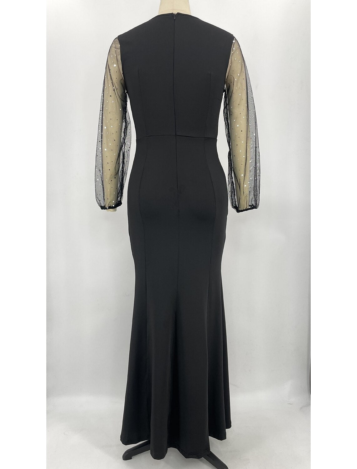 Wholesale Mermaid / Trumpet Party Dresses Sparkle & Shine Dress Formal Wedding Guest Floor Length Long Sleeve Jewel Neck Spandex with Rhinestone Crystals