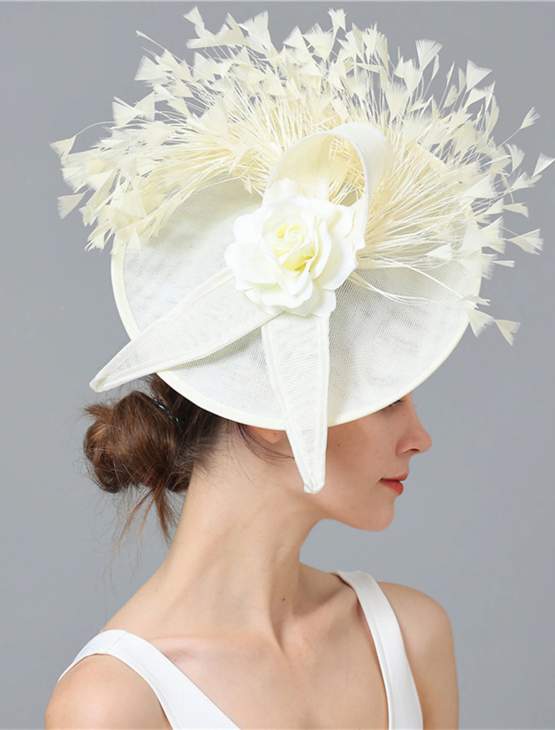 Wholesale Fascinators Sinamay Wedding Kentucky Derby Cocktail Retro Bridal With Feather Floral Headpiece Headwear