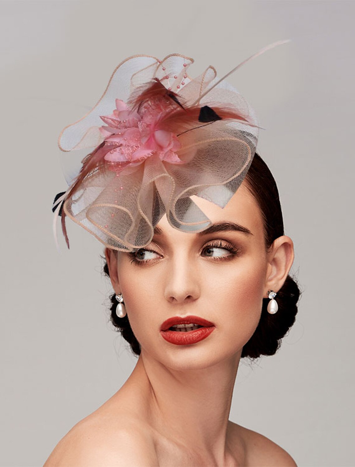 Wholesale Feather / Net Headbands / Fascinators Kentucky Derby Hat with 1 Piece Wedding / Party / Evening / Tea Party Headpiece