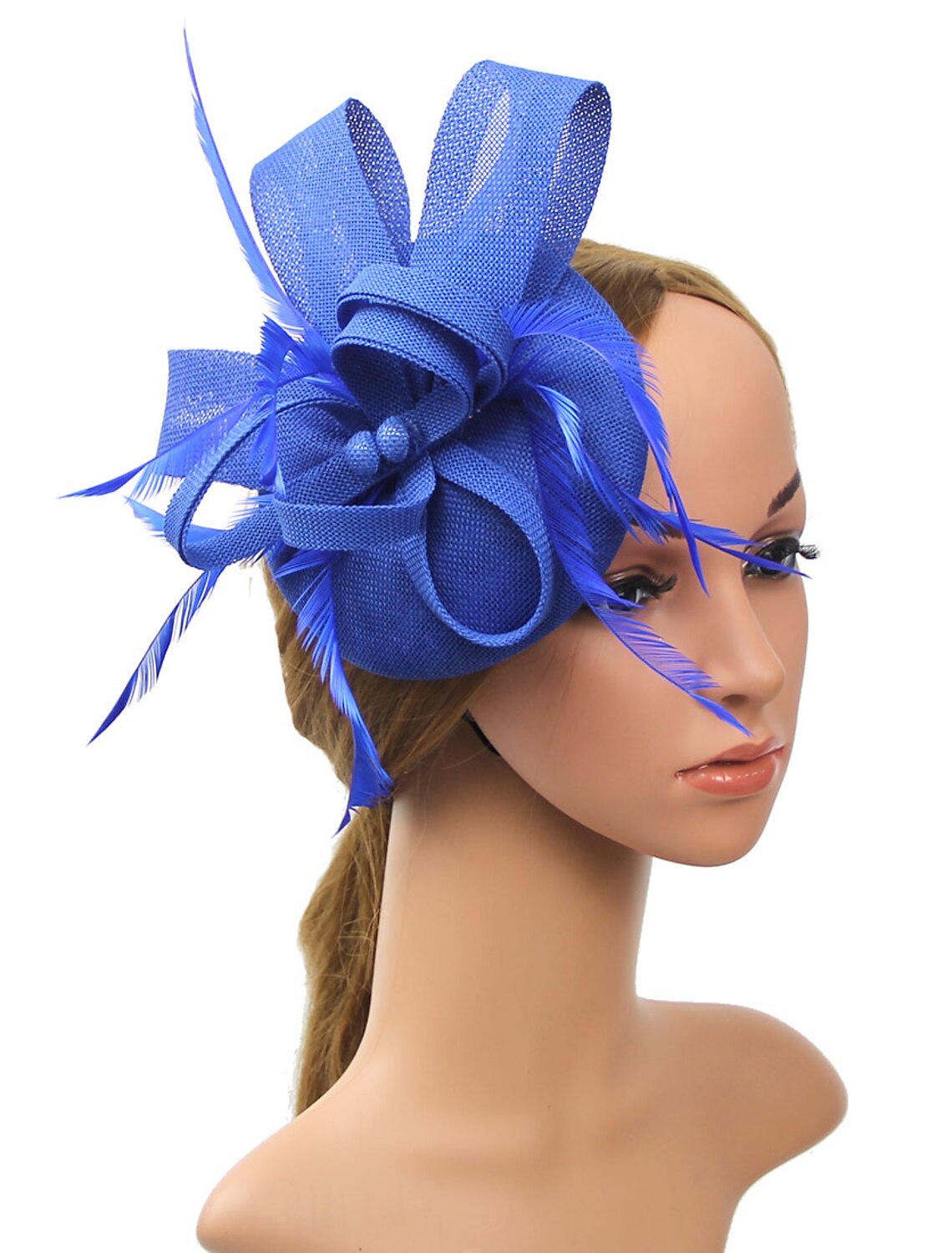 Wholesale Fascinators Kentucky Derby Hat Headwear Polyester / Polyamide Bucket Hat Pillbox Hat Holiday Melbourne Cup Cocktail Royal Astcot With Feather Appliques Headpiece Headwear