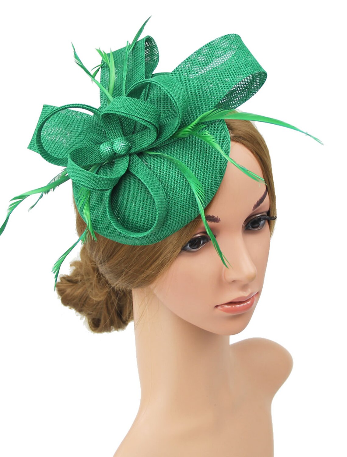 Wholesale Fascinators Kentucky Derby Hat Headwear Polyester / Polyamide Bucket Hat Pillbox Hat Holiday Melbourne Cup Cocktail Royal Astcot With Feather Appliques Headpiece Headwear