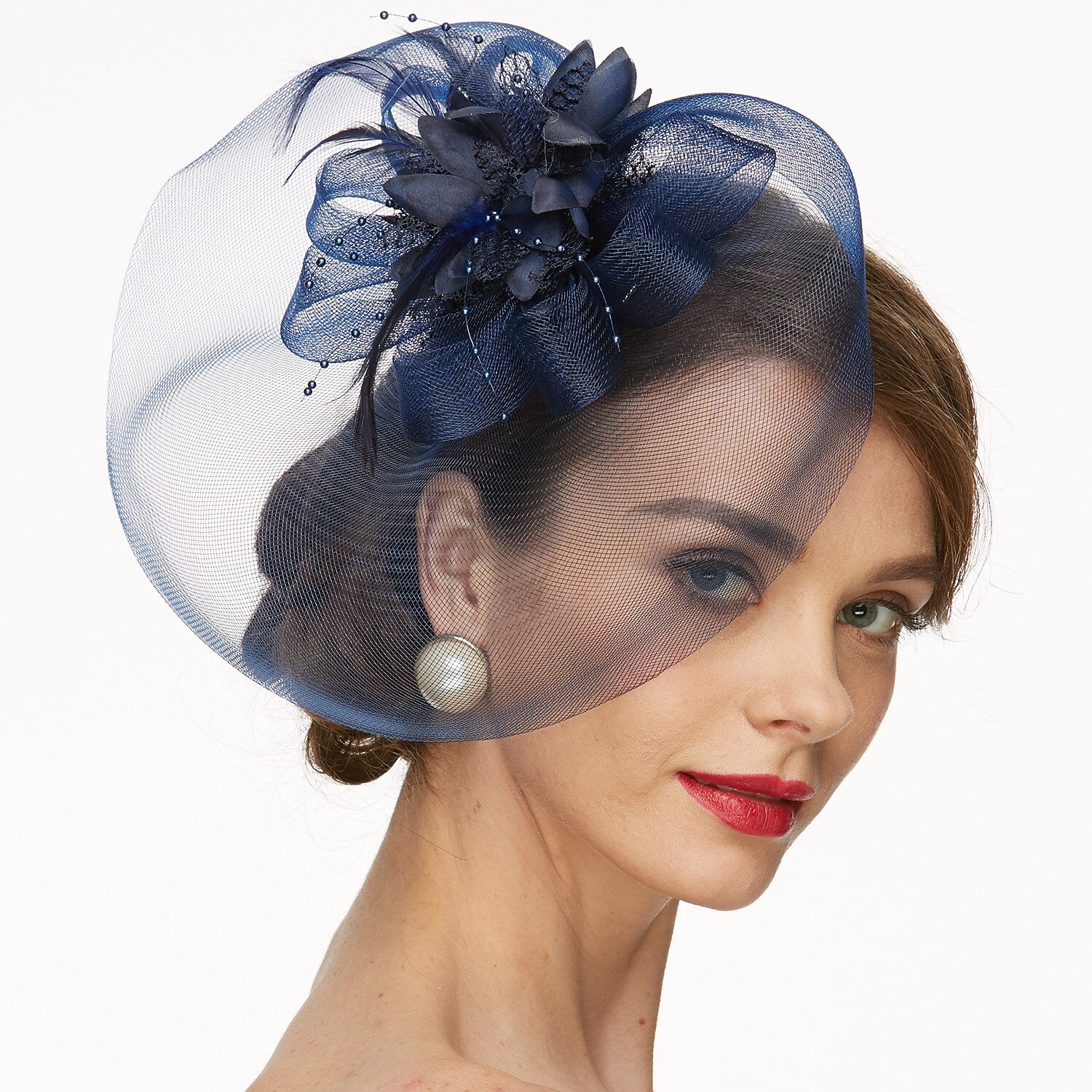 Wholesale Net Fascinators Kentucky Derby Hat/ Headwear with Floral 1PC Wedding / Special Occasion / Tea Party Headpiece