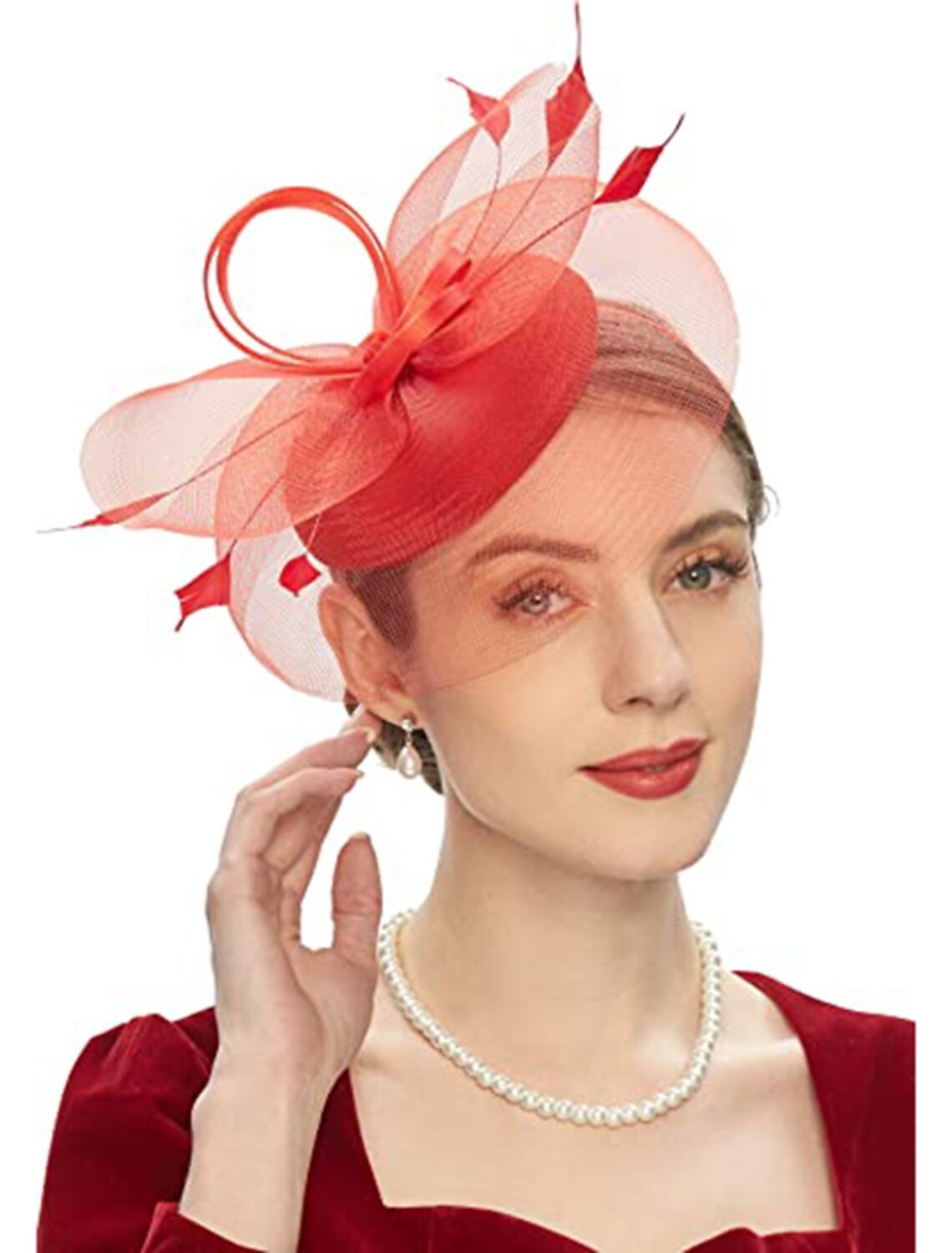 Wholesale Fascinators Feathers Pillbox Hat Wedding Kentucky Derby Melbourne Cup Cocktail Royal Astcot Flower Elegant With Pure Color Headpiece Headwear