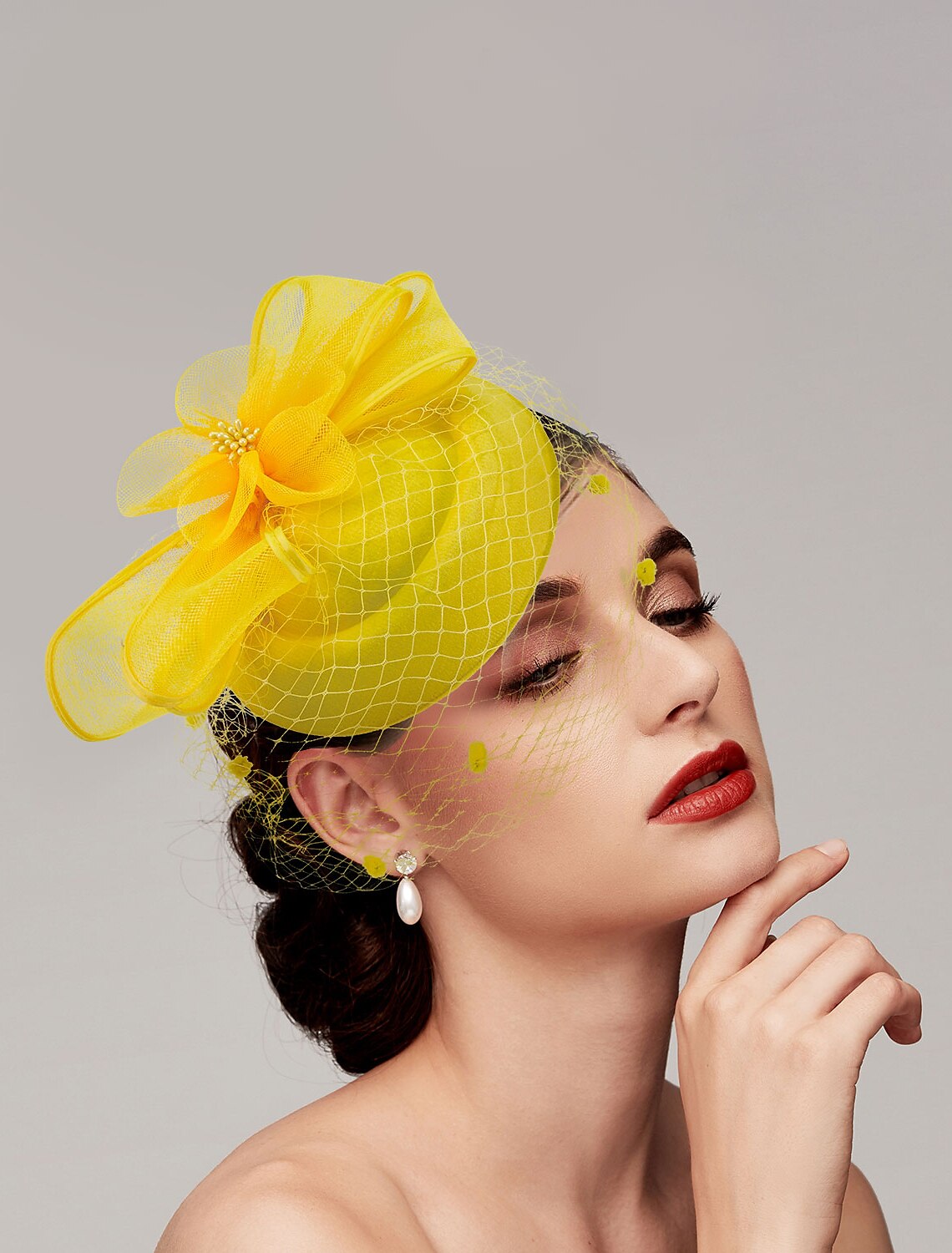 Wholesale Feathers / Net Fascinators / Hats / Headpiece with Feather / Cap / Flower 1 PC Wedding / Horse Race / Ladies Day Headpiece