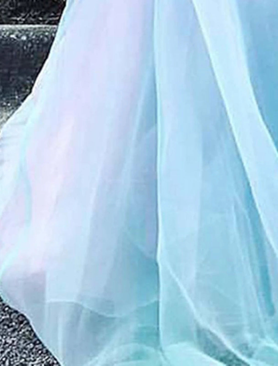 Wholesale A-Line Ombre Fairy Prom Valentine's Day Dress Jewel Neck Sleeveless Floor Length Chiffon with Sleek Pleats