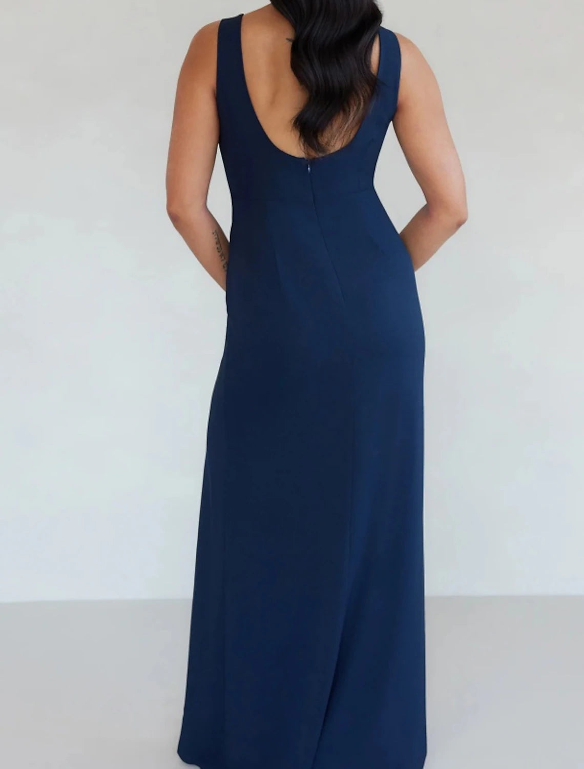 Wholesale Sheath / Column Bridesmaid Dress Square Neck / V Neck Sleeveless Elegant Floor Length / Tea Length Chiffon with Split Front