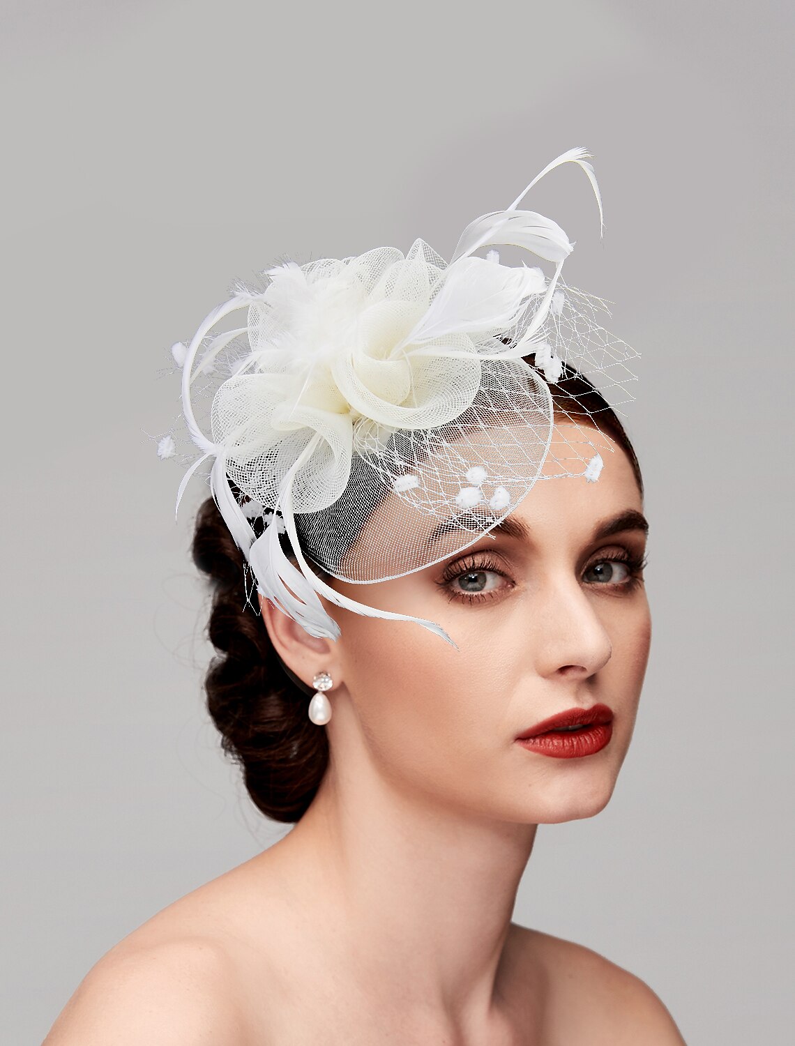 Wholesale Feather / Net Fascinators Kentucky Derby Hat / Birdcage Veils with 1 Piece Wedding / Party / Evening / Ladies Day Headpiece