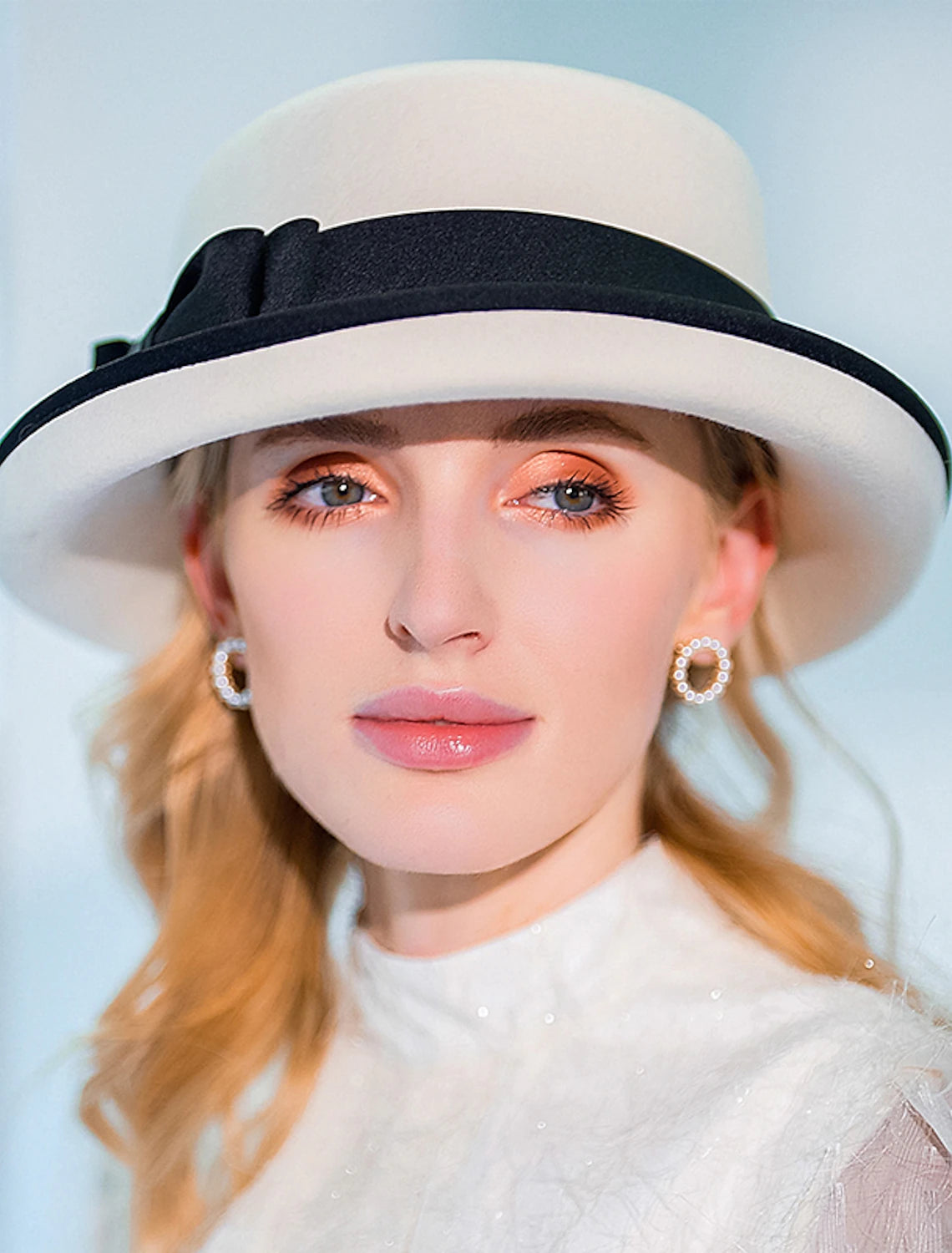 Wholesale Hats 100% Wool Fedora Hat Casual Tea Party Elegant With Bowknot Headpiece Headwear