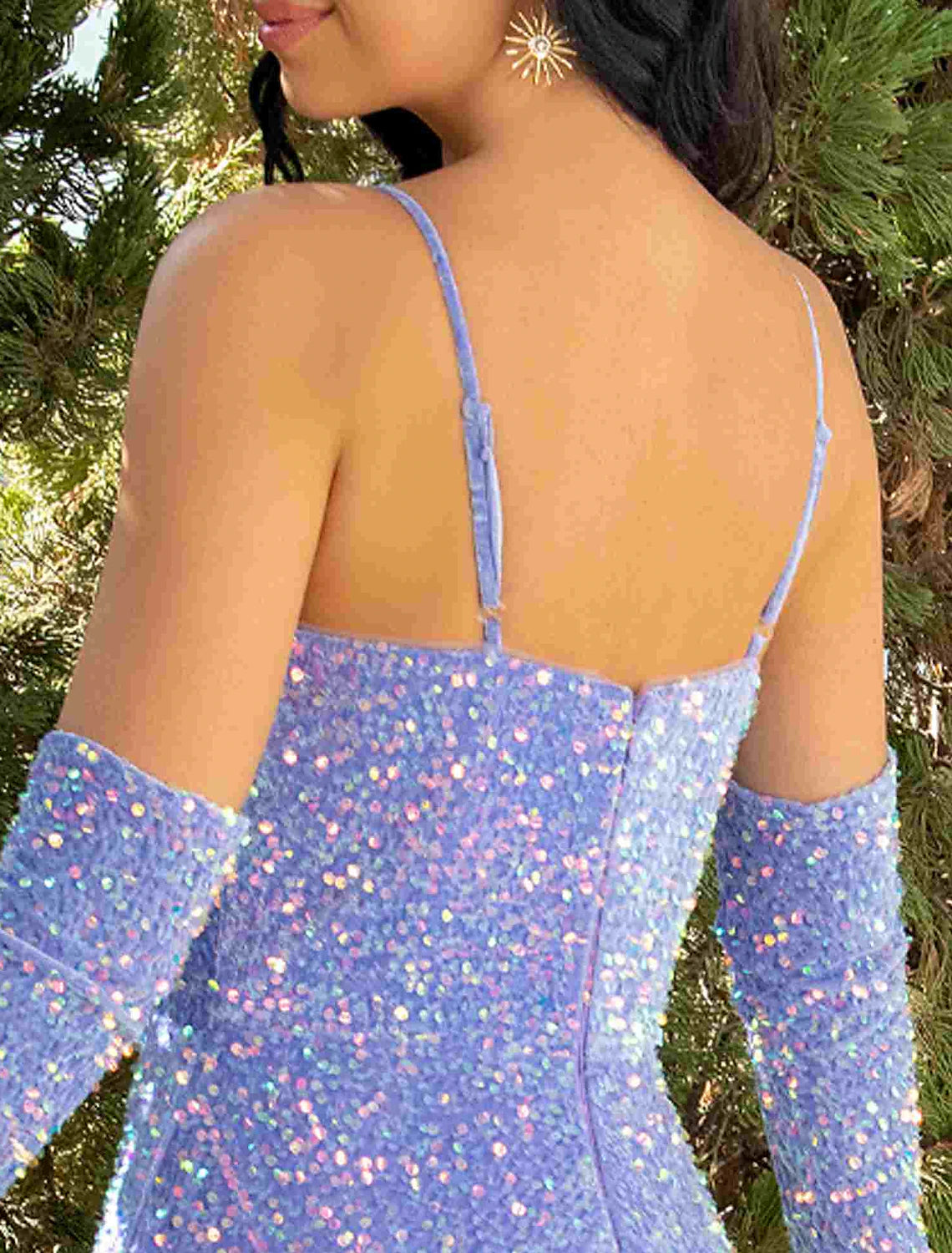 Wholesale  A-Line Prom Dresses Party Dress Formal Party Wear Floor Length Sleeveless V Neck Sequined with Pleats Sequin