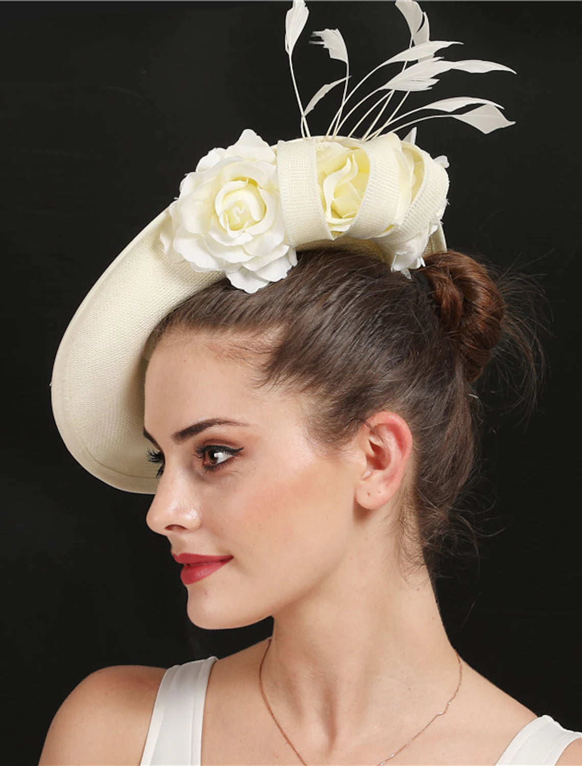 Wholesale Fascinators Sinamay Wedding Kentucky Derby Cocktail Royal Astcot Fashion Bridal With Feather Floral Headpiece Headwear