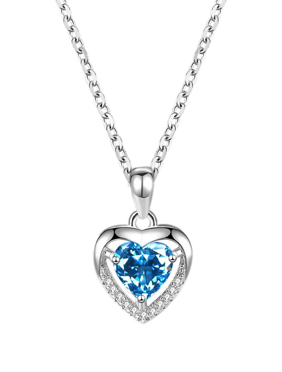 Wholesale Pendant Necklace Rhinestones S925 Sterling Silver Women's Vintage Fashion Artistic Geometrical Heart Heart Shape Necklace For Street Daily Holiday