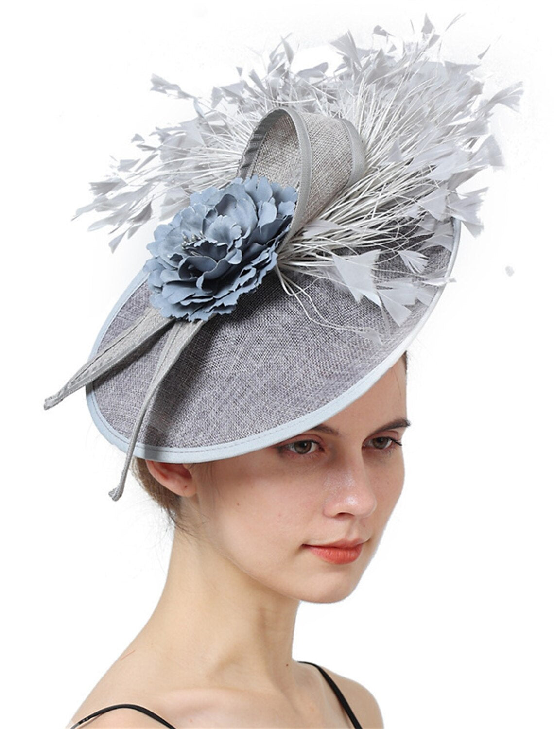 Wholesale Fascinators Sinamay Wedding Kentucky Derby Cocktail Retro Bridal With Feather Floral Headpiece Headwear