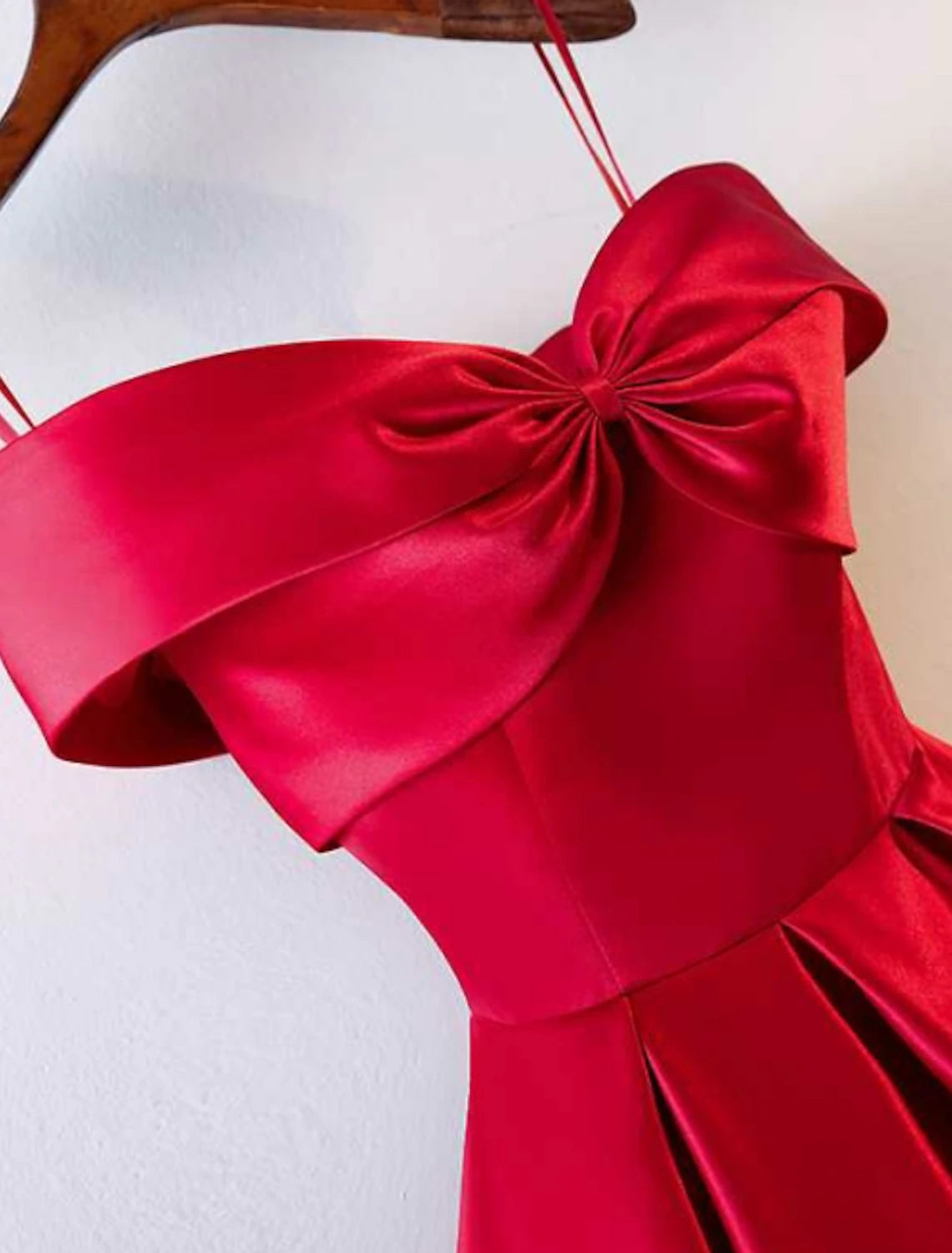 Wholesale  A-Line Prom Dresses Open Back Dress Wedding Guest Prom Floor Length Short Sleeve Off Shoulder Satin with Ruched