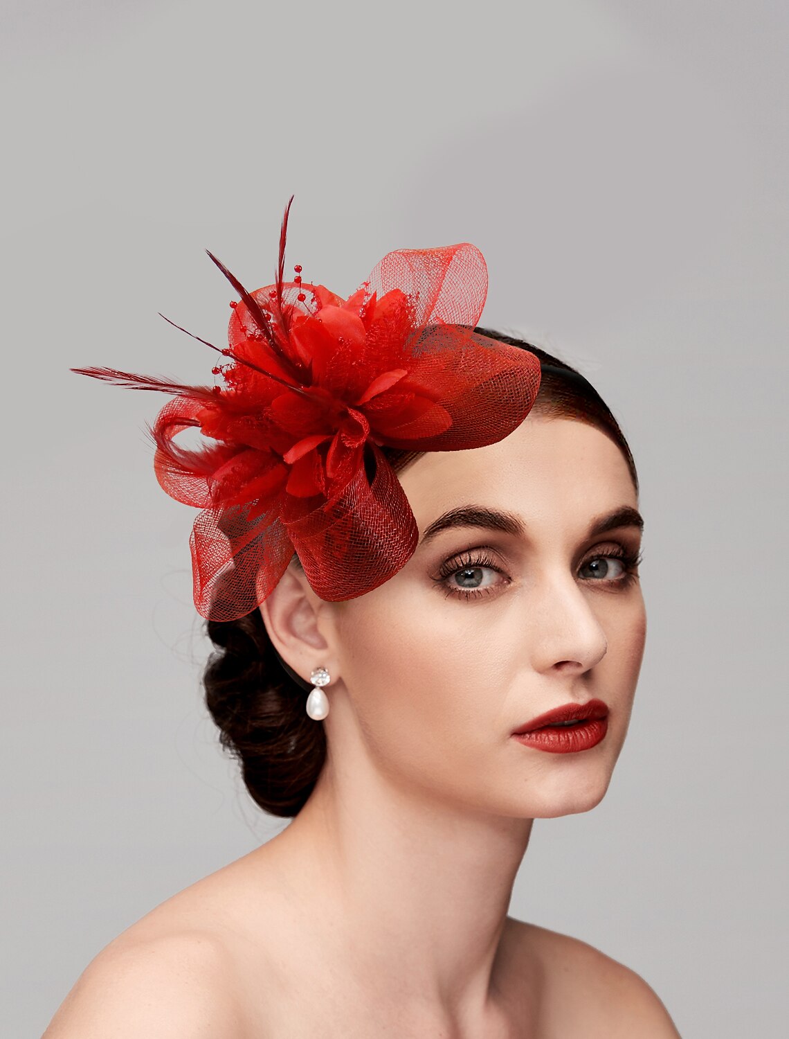 Wholesale Tulle / Feather / Net Headbands / Fascinators / Hats with 1 Piece Wedding / Special Occasion / Tea Party Headpiece