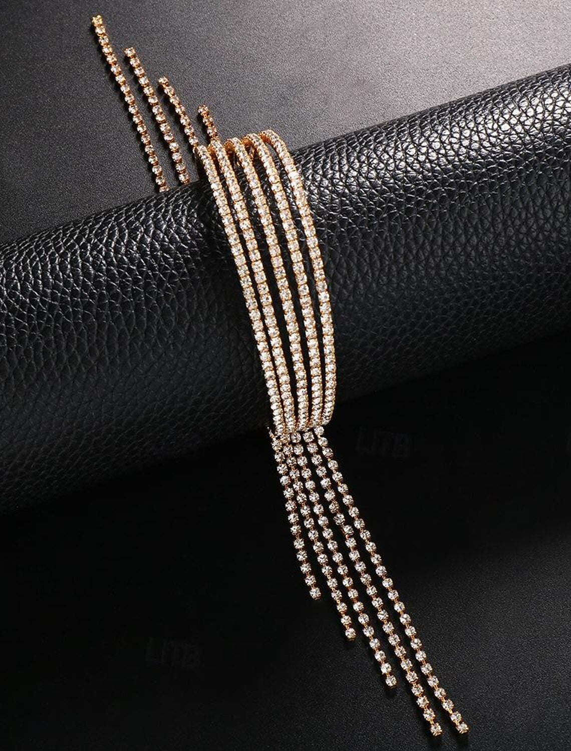 Wholesale Women's Tennis Bracelet Tassel Fringe Precious Fashion Luxury Rhinestone Bracelet Jewelry Gold For Gift Engagement