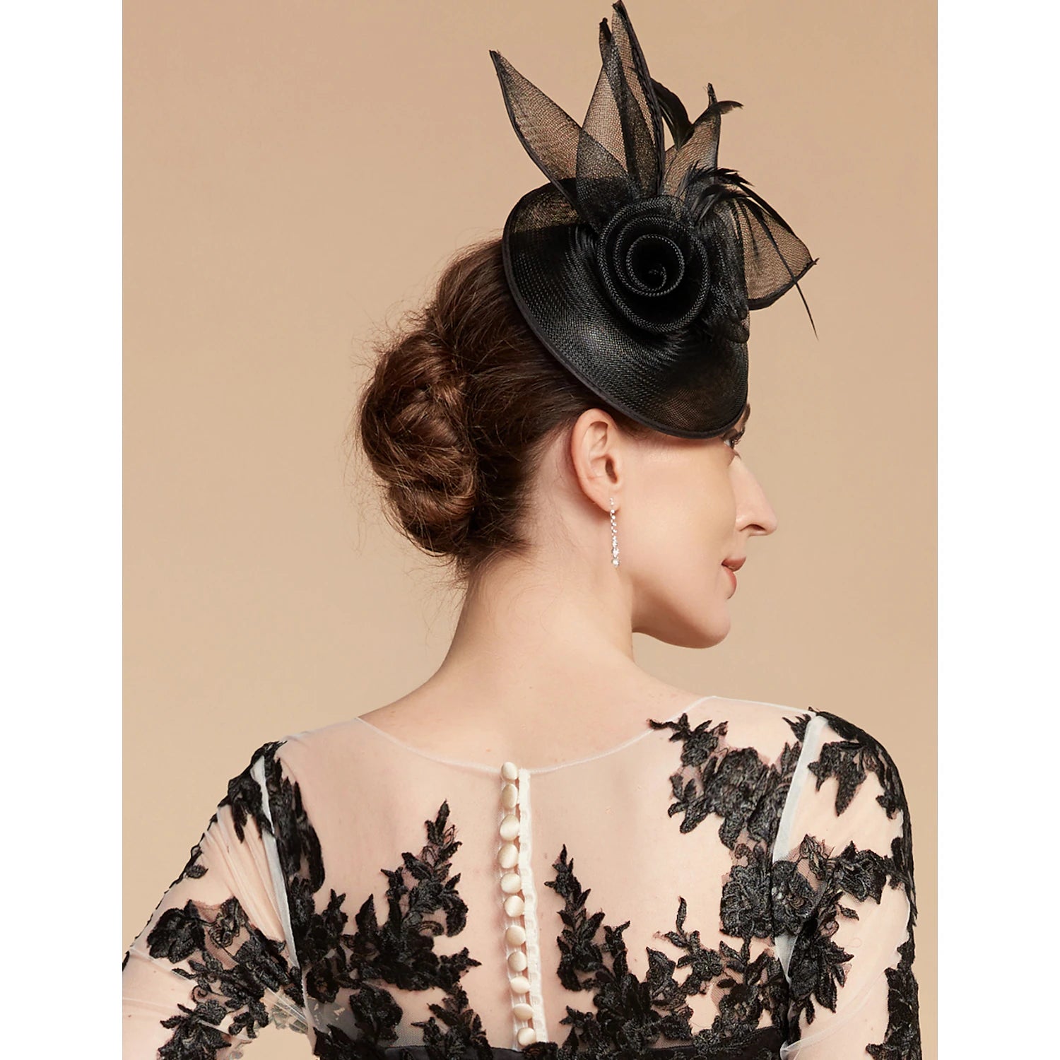 Wholesale Fascinators Feather Net Kentucky Derby Hat Fascinators Headpiece with Feather Floral Flower 1PC Wedding Horse Race Ladies Day Melbourne Cup Headpiece