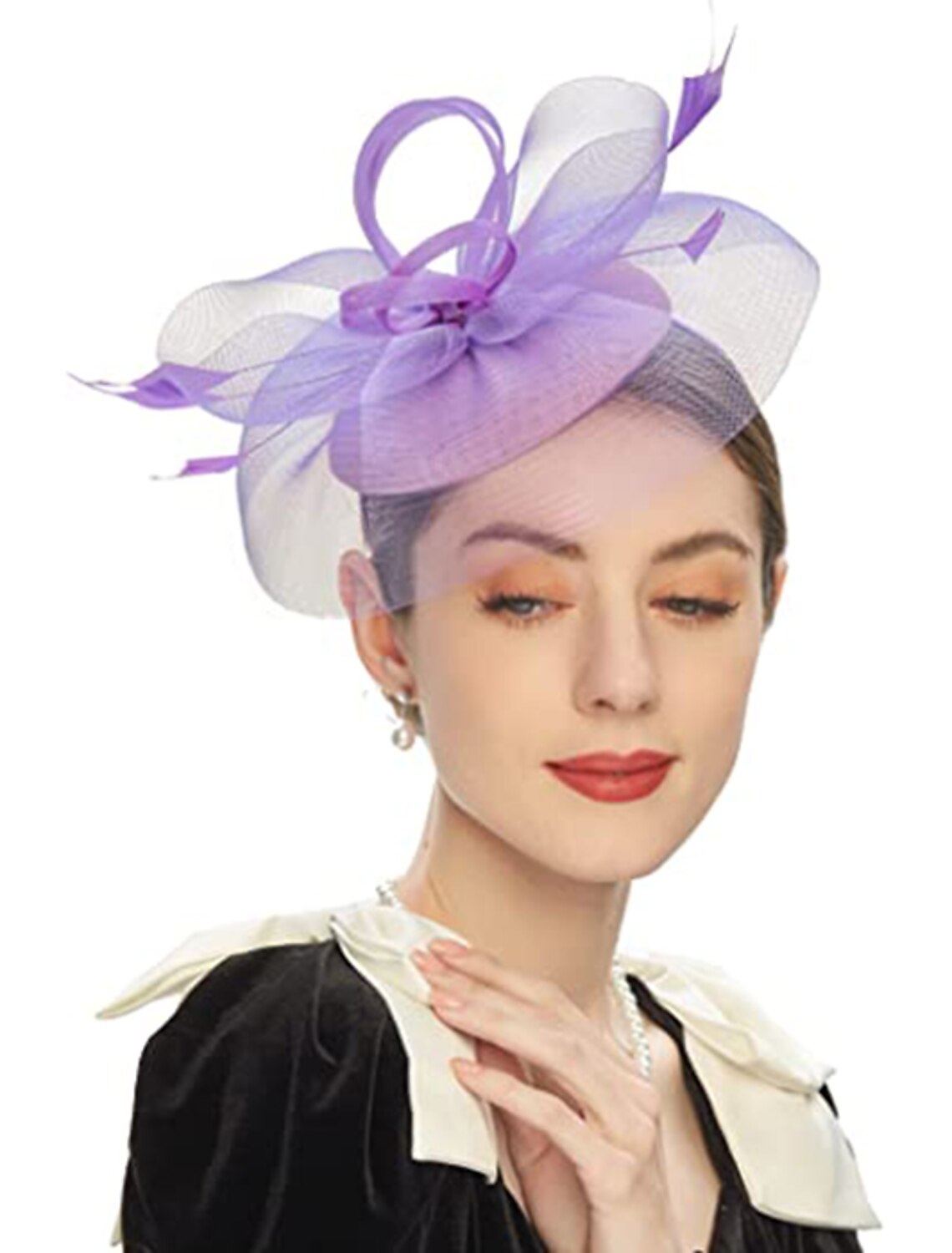 Wholesale Fascinators Feathers Pillbox Hat Wedding Kentucky Derby Melbourne Cup Cocktail Royal Astcot Flower Elegant With Pure Color Headpiece Headwear