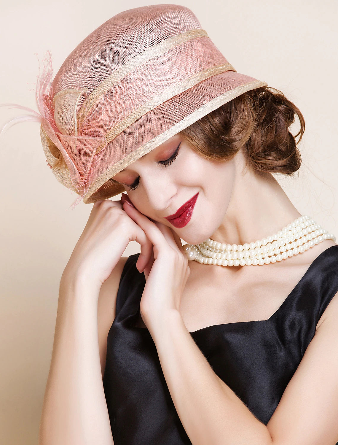 Wholesale Fascinators Hats 100% Linen Bucket Hat Melbourne Cup Elegant Romantic Wedding With Feather Headpiece Headwear