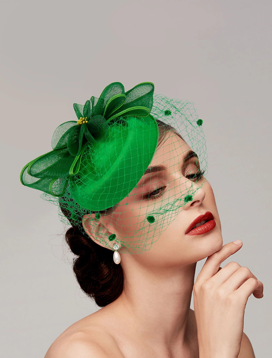 Wholesale Feathers / Net Fascinators / Hats / Headpiece with Feather / Cap / Flower 1 PC Wedding / Horse Race / Ladies Day Headpiece