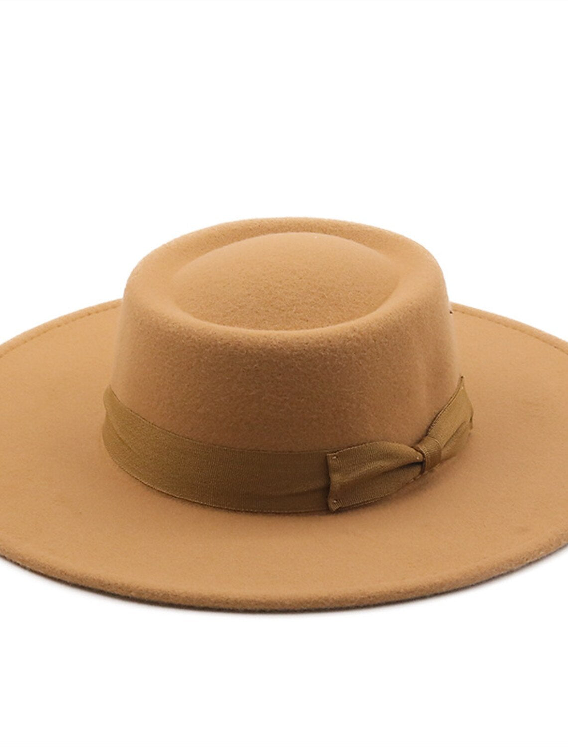 Wholesale Hats Flannel Bucket Hat Party / Evening Holiday Kentucky Derby Melbourne Cup Cocktail Simple Solid Color With Bowknot Headpiece Headwear