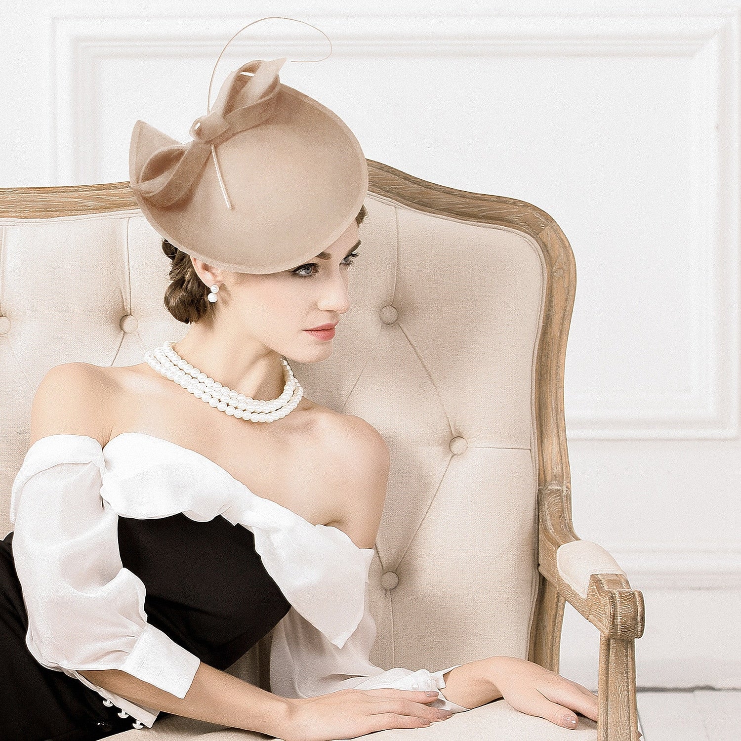 Wholesale Fascinators Hats Headpiece Wool Saucer Hat Wedding Horse Race Ladies Day Cocktail Elegant With Headpiece Headwear