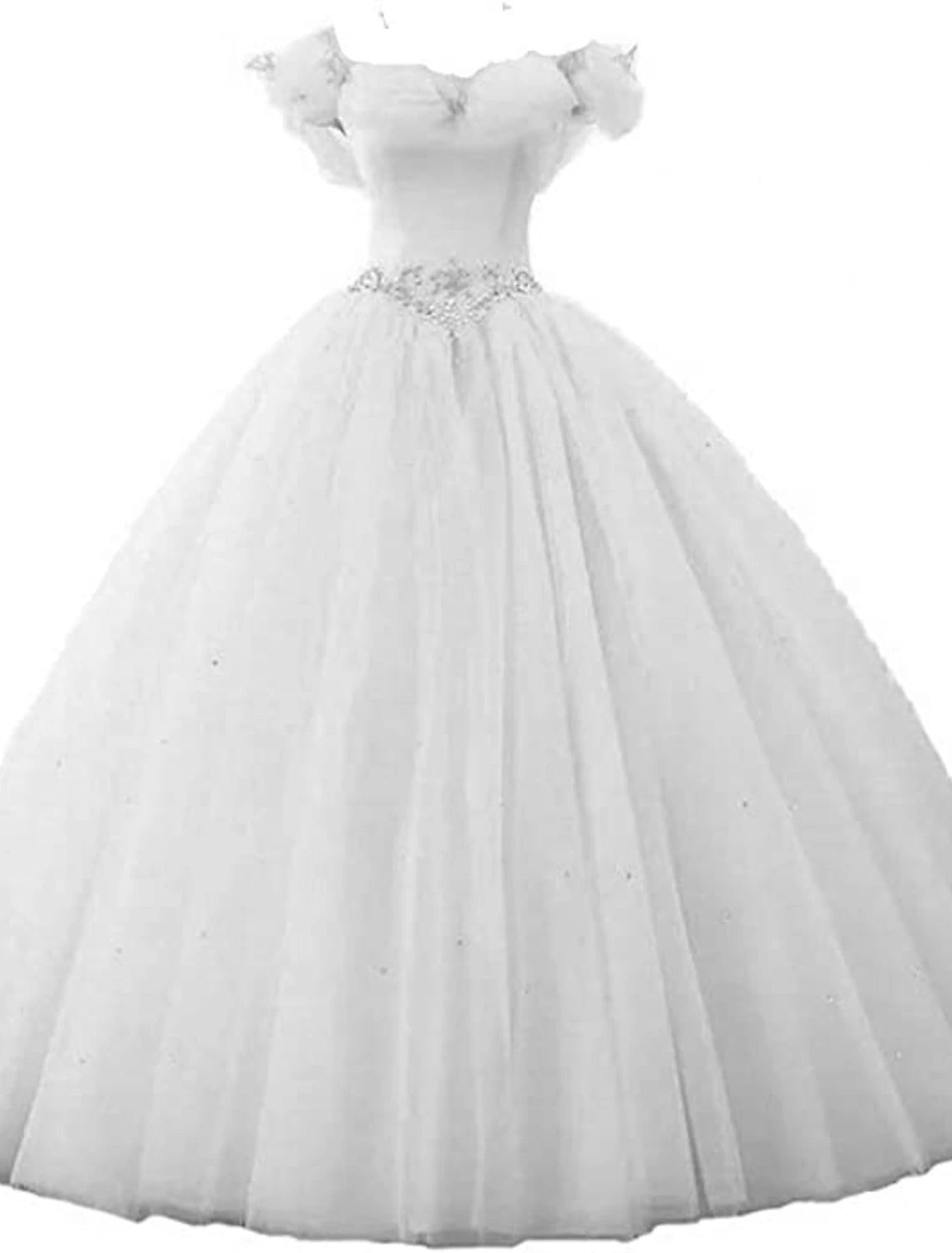 Wholesale Ball Gown Prom Dresses Princess Dress Graduation Quinceanera Floor Length Sleeveless Off Shoulder Tulle with Pearls Beading Butterfly