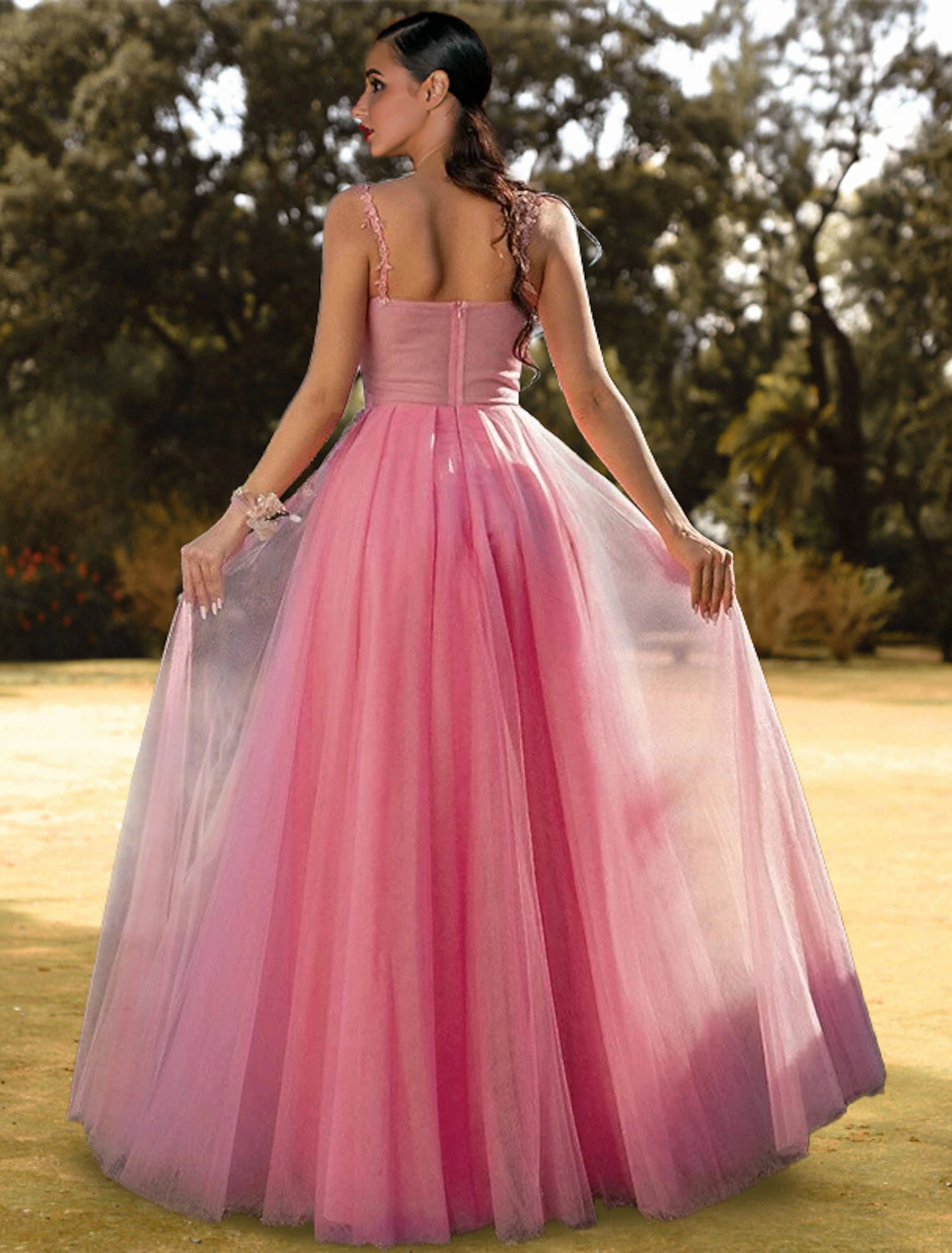 Wholesale  A-Line Corsets Puffy Prom Birthday Dress Sweetheart Neckline Sleeveless Floor Length Tulle with Appliques